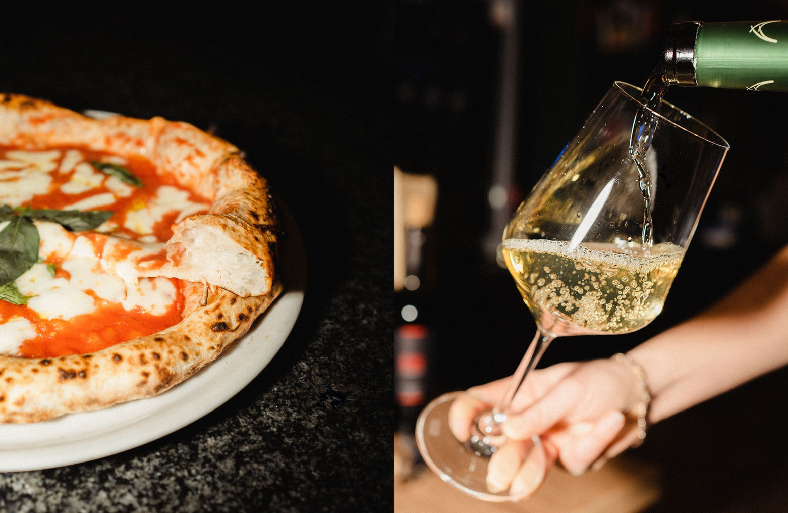 Pizza und ein Glas Wein bei Spaccanapoli